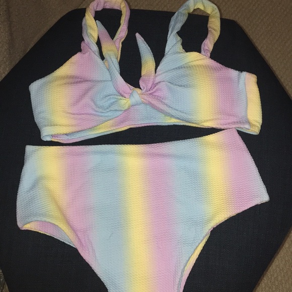 Other - NEW High wasted pastel 2 piece bathing suit